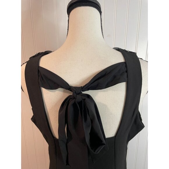 Sam Edelman Necklace Sheath Dress Size 6 Black Rhinestones Flirty Sophisticated - Picture 6 of 14